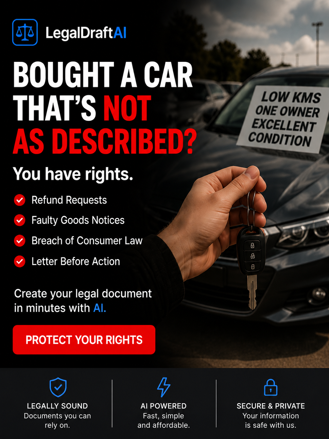 Ad graphic — Bought a Car That's Not As Described?