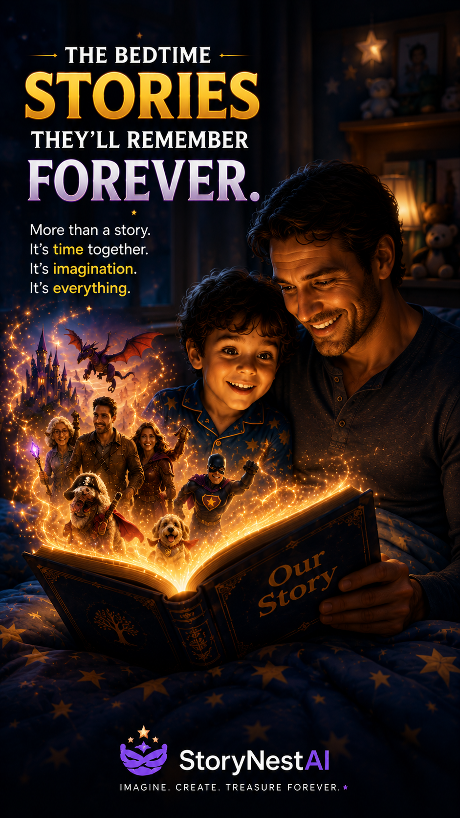 Ad — "The bedtime stories they'll remember forever"